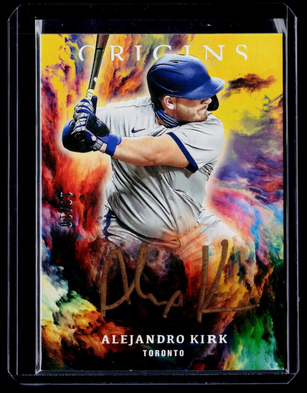 2021 Panini Chronicles #OS-AL Alejandro Kirk Origins Signatures Gold Ink #/10