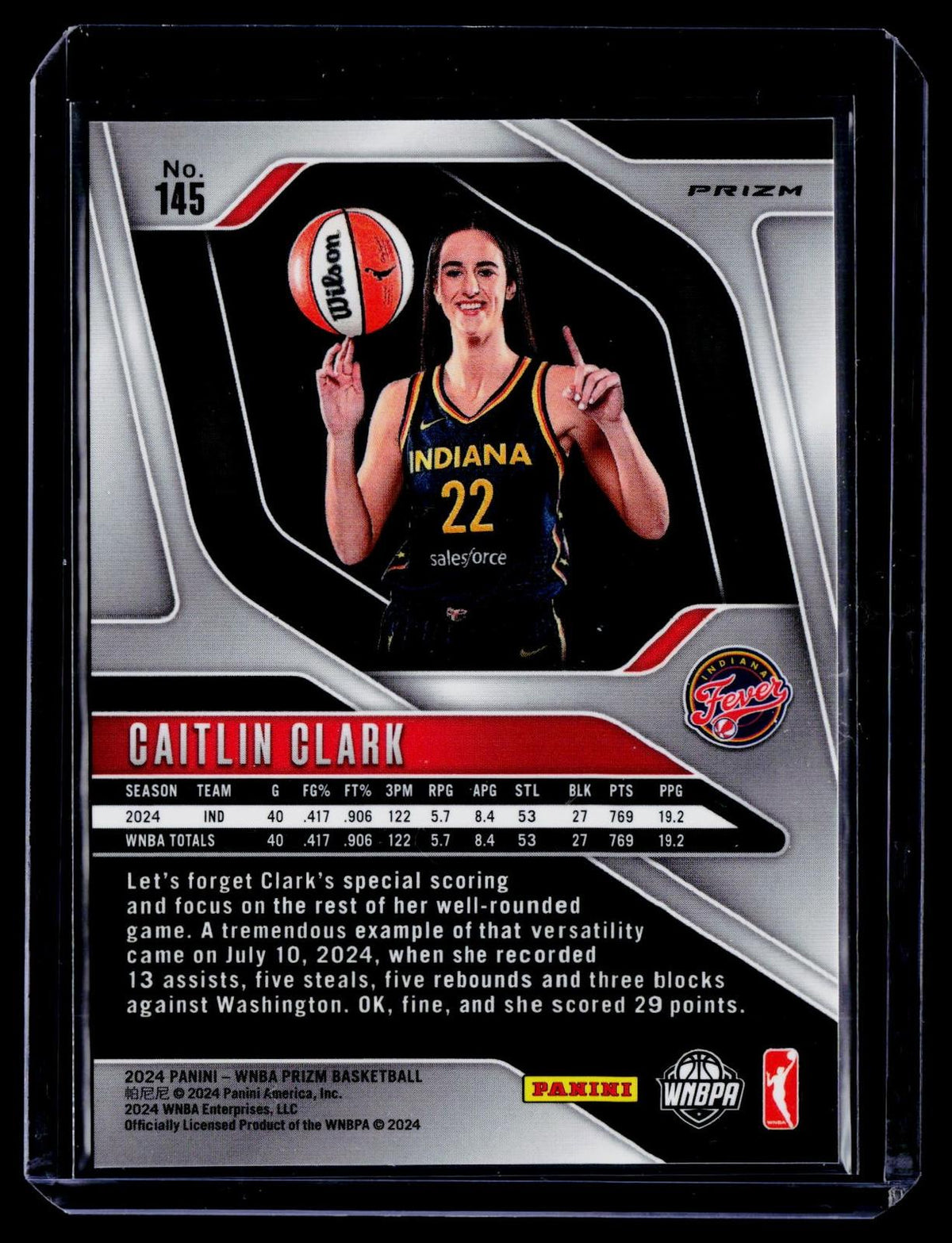 2024 Panini Prizm WNBA #145 Caitlin Clark Orange Velocity Prizm