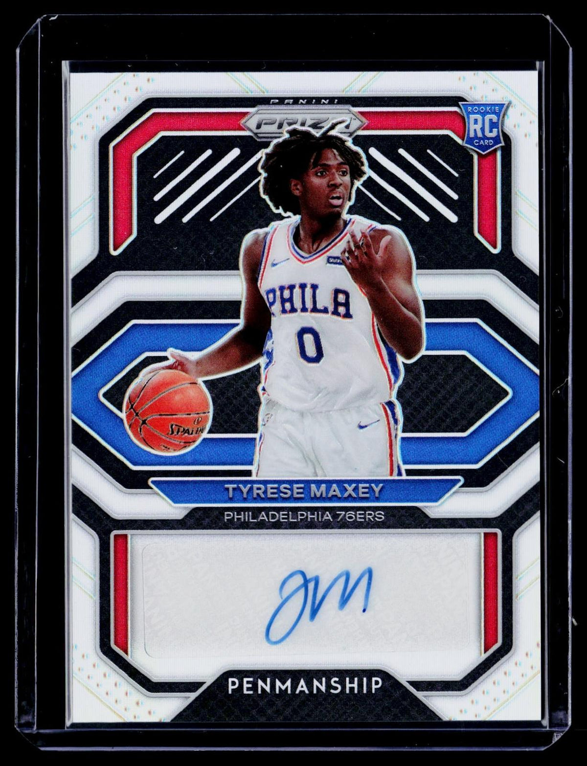 2020-21 Panini Prizm #RP-TMX Tyrese Maxey Rookie Penmanship Prizm Silver