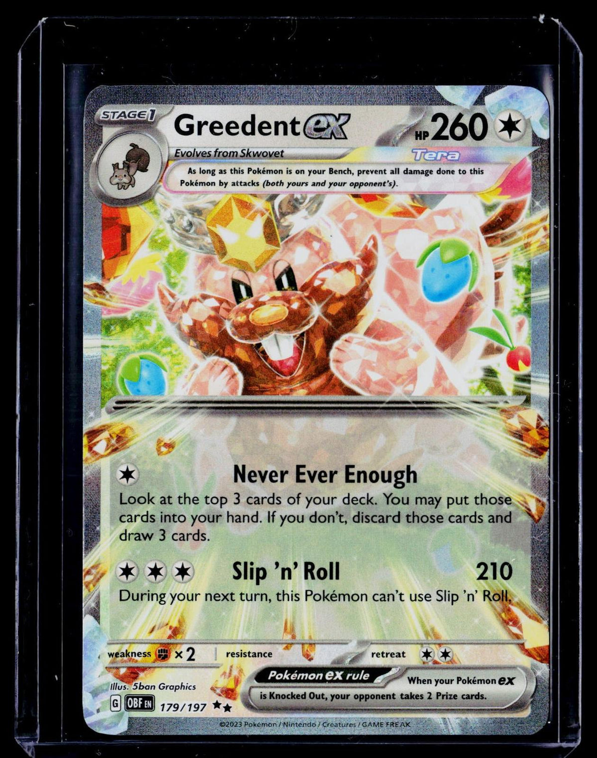 SV03: Obsidian Flames #179/197 Greedent ex