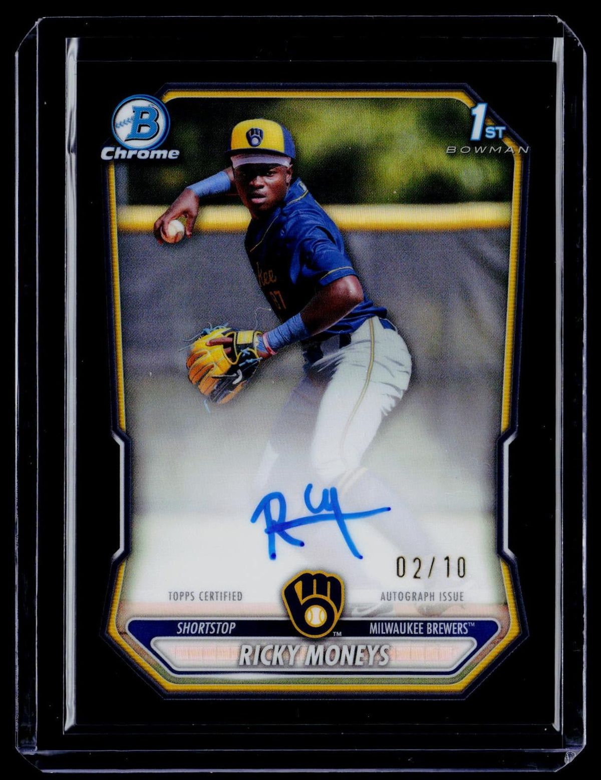 2026 Bowman Chrome #CPA-RM Ricky Moneys Prospect Autographs Black Refractor #/10