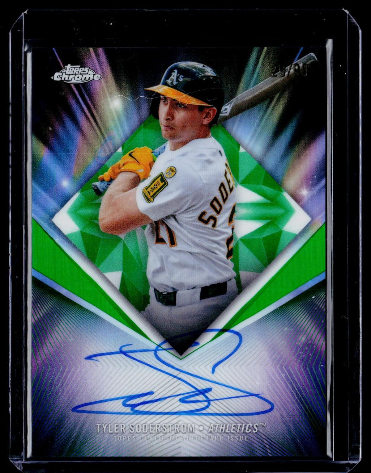 2026 Topps Chrome #75D-TS Tyler Soderstrom Autograph Green Refractor #/99