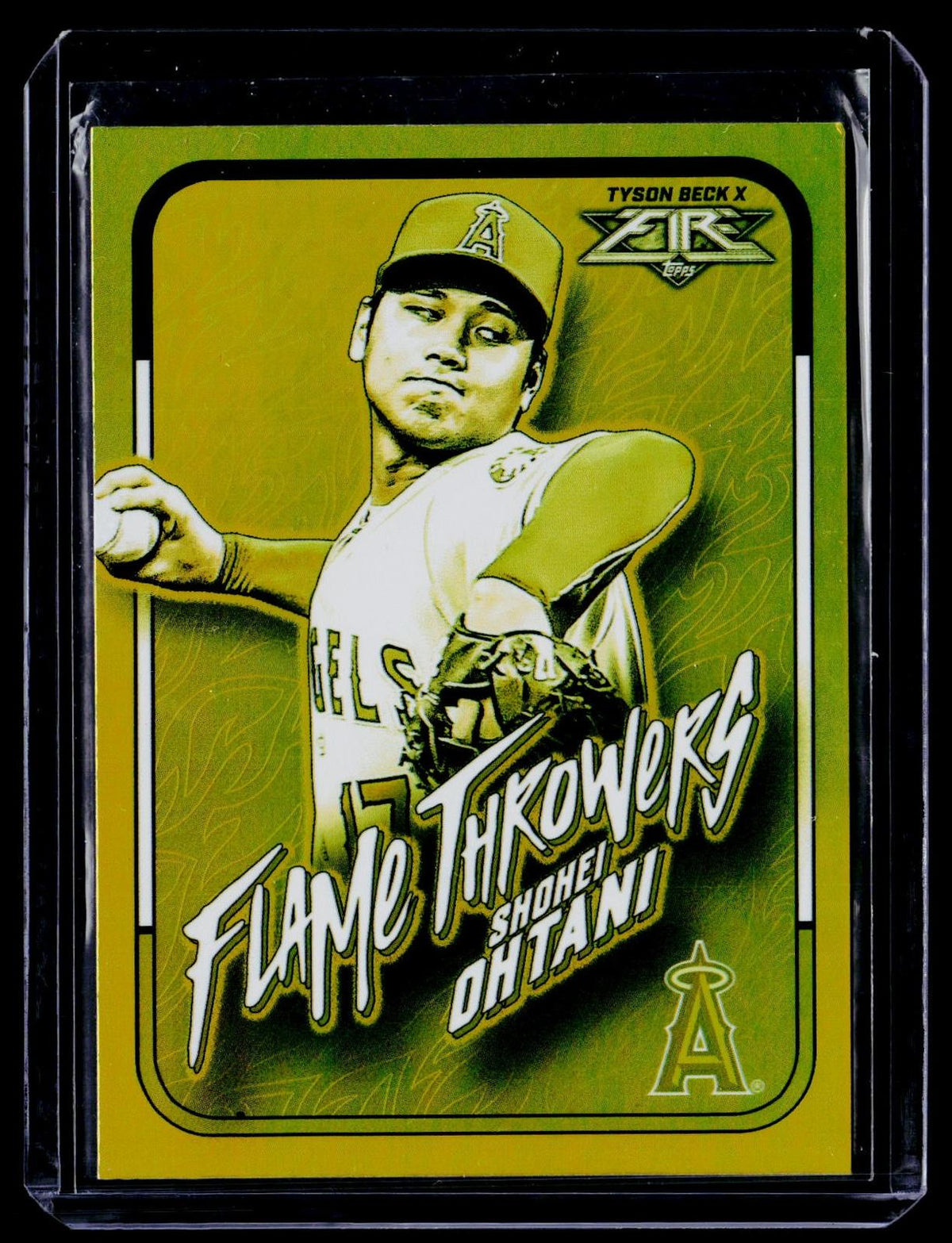 2022 Topps Fire #FT-8 Shohei Ohtani Flame Throwers Gold Minted