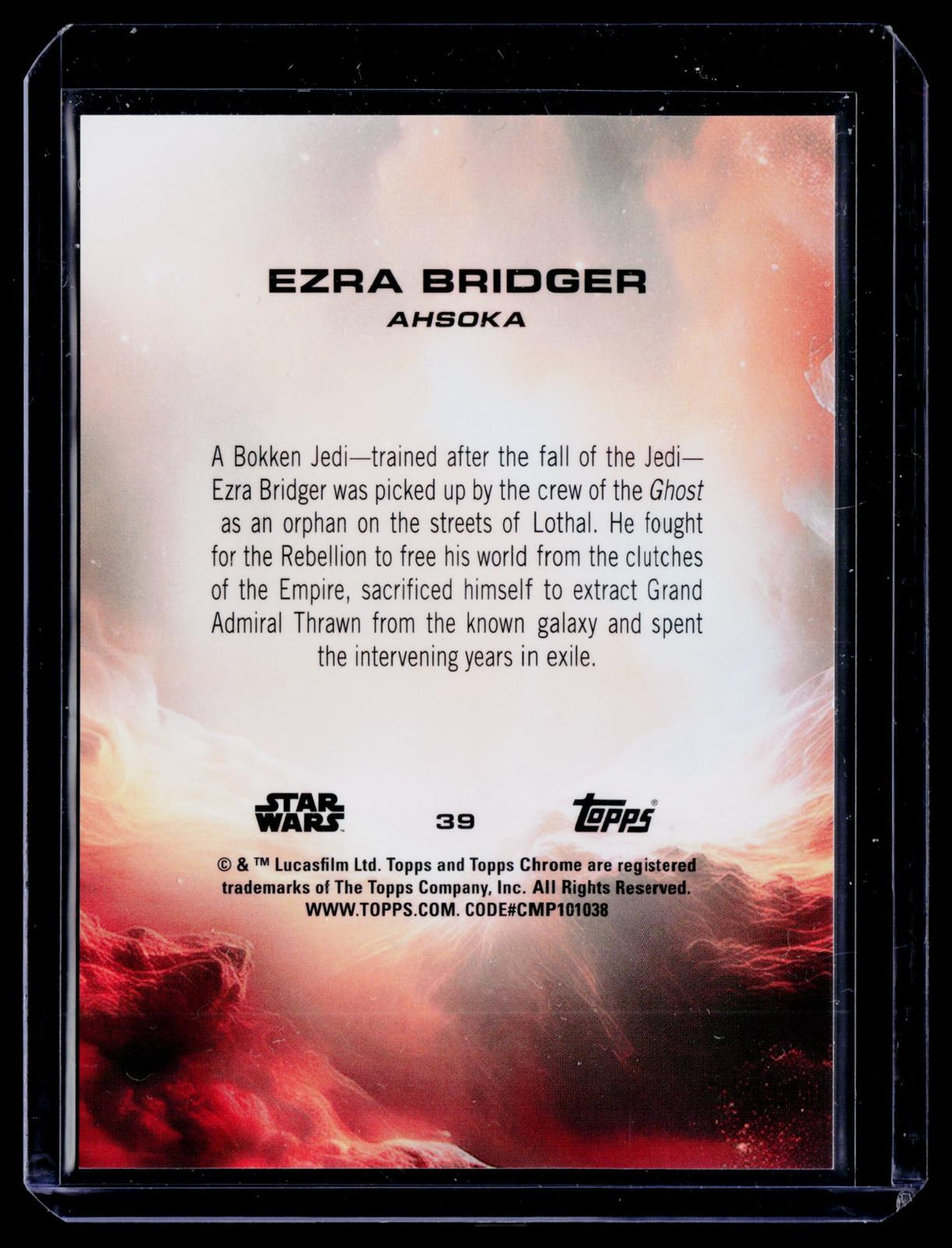 2025 Topps Chrome Star Wars #39 Ezra Bridger Red Wave Refractor #/5
