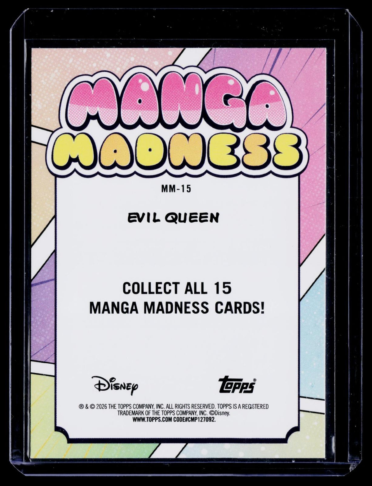 2026 Topps Disney Neon #MM-15 Evil Queen Manga Madness #/25
