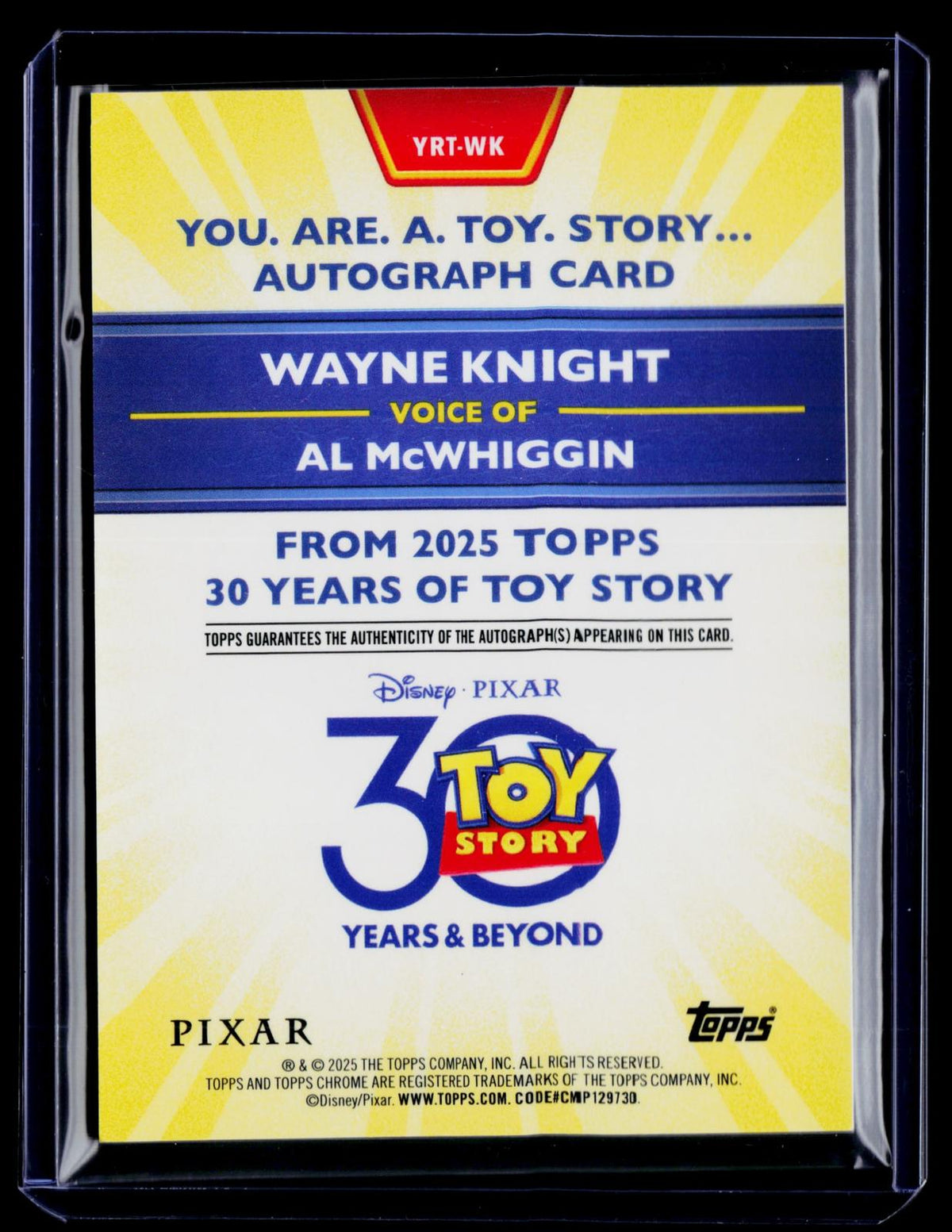 2025 Topps Crystal Pixar #YRT-WK Wayne Knight Autographs #/99