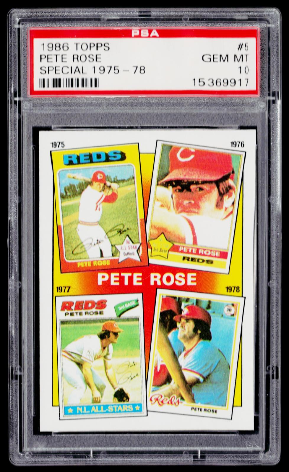 1986 Topps #5 The Pete Rose Years: 1975-1978 TPRY PSA 10