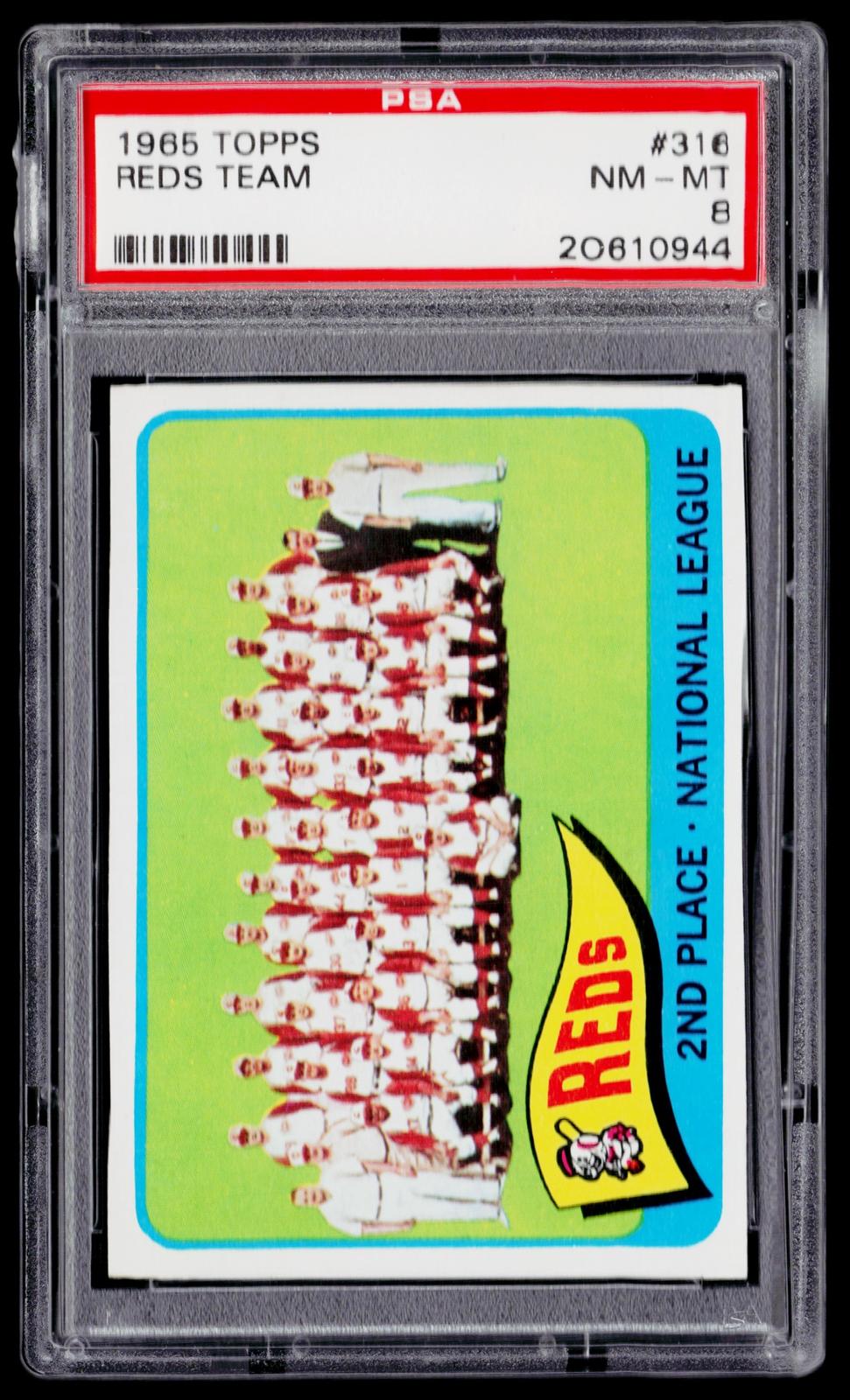 1965 Topps #316 Cincinnati Reds PSA 8