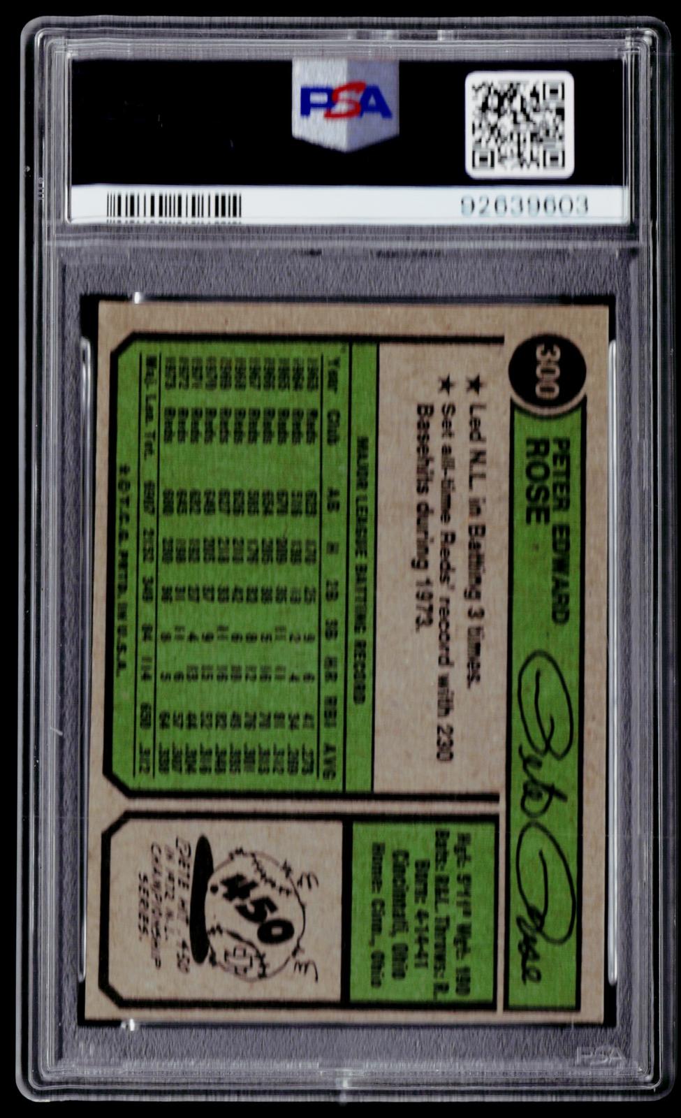 1974 Topps #300 Pete Rose PSA 8