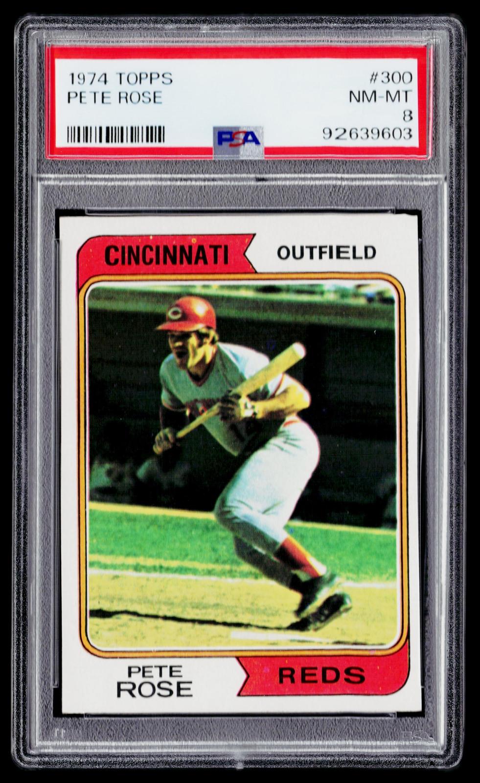 1974 Topps #300 Pete Rose PSA 8