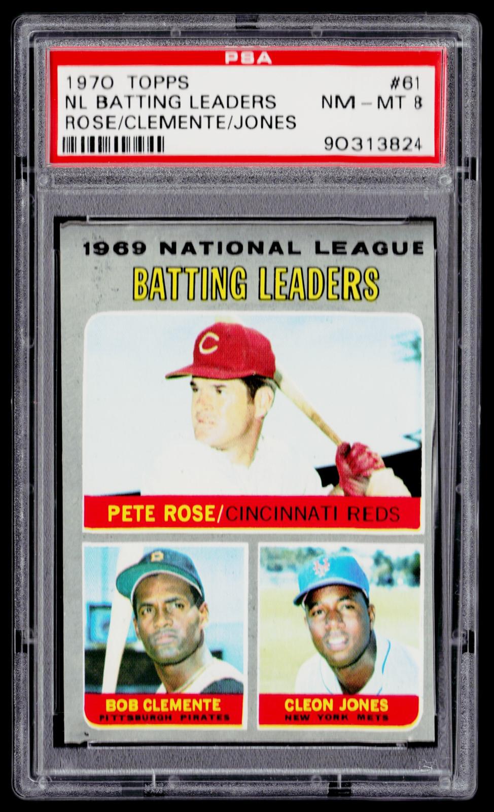 1970 Topps #61 1969 National League Batting Leaders Pete Clemente Jones PSA 8