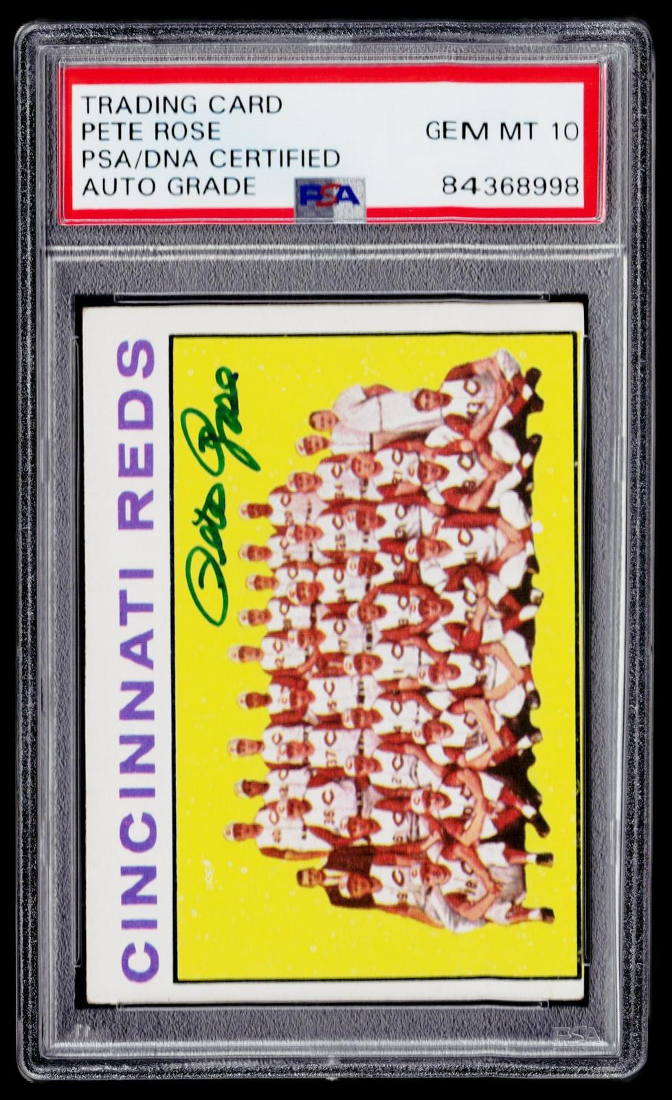 1963 Topps #403 Pete Rose Batting Leaders Authentic Auto 10