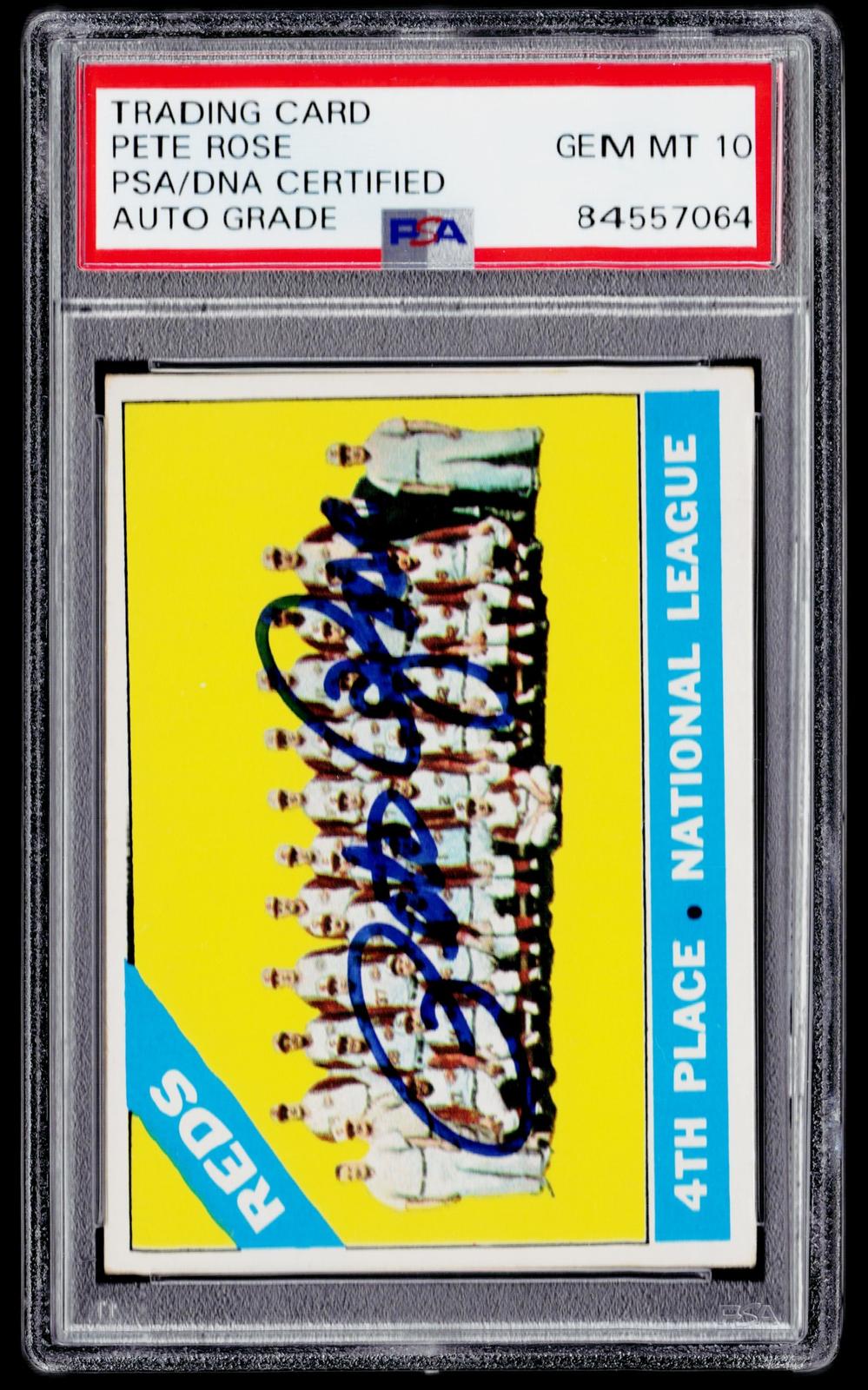 1965 Topps #59 Cincinnati Reds Pitching Leaders Authentic Auto 10