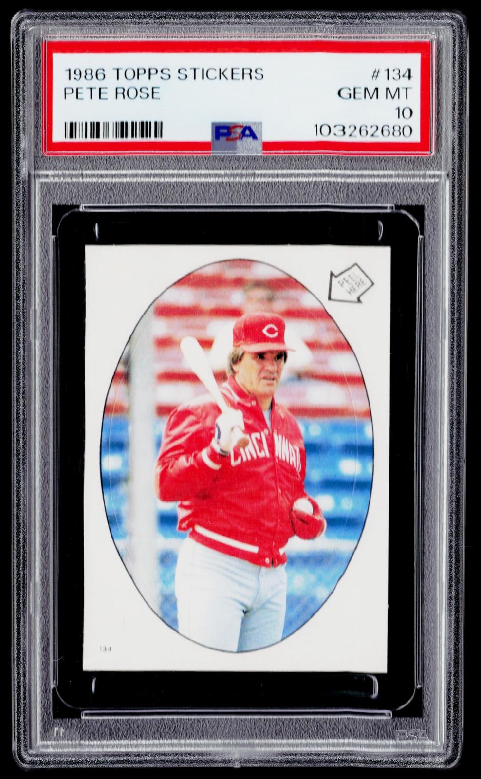 1986 Topps Stickers #134 Pete Rose PSA 10
