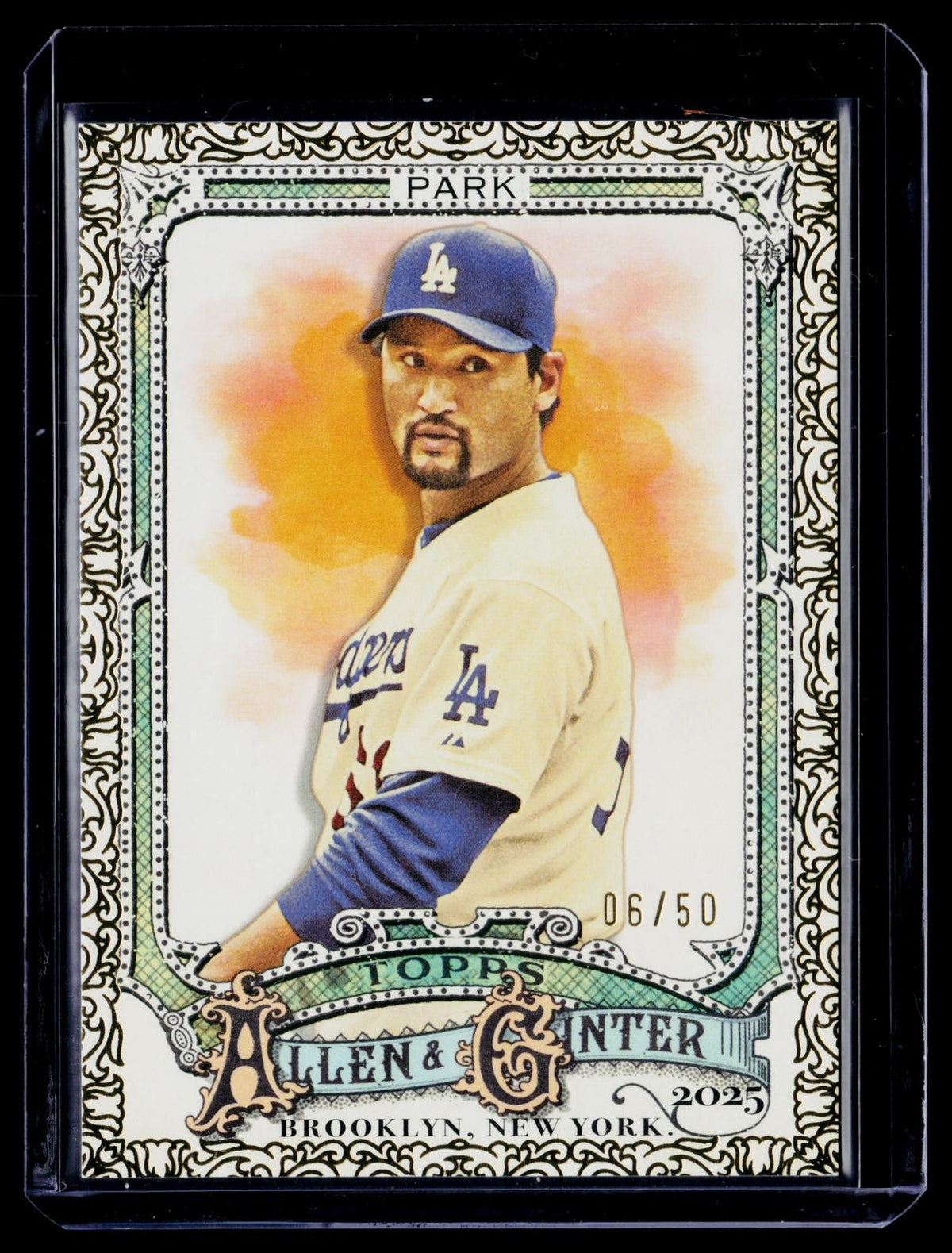 2025 Topps Allen & Ginter #12 Chan Ho Park Foil Filagree Gold #/50