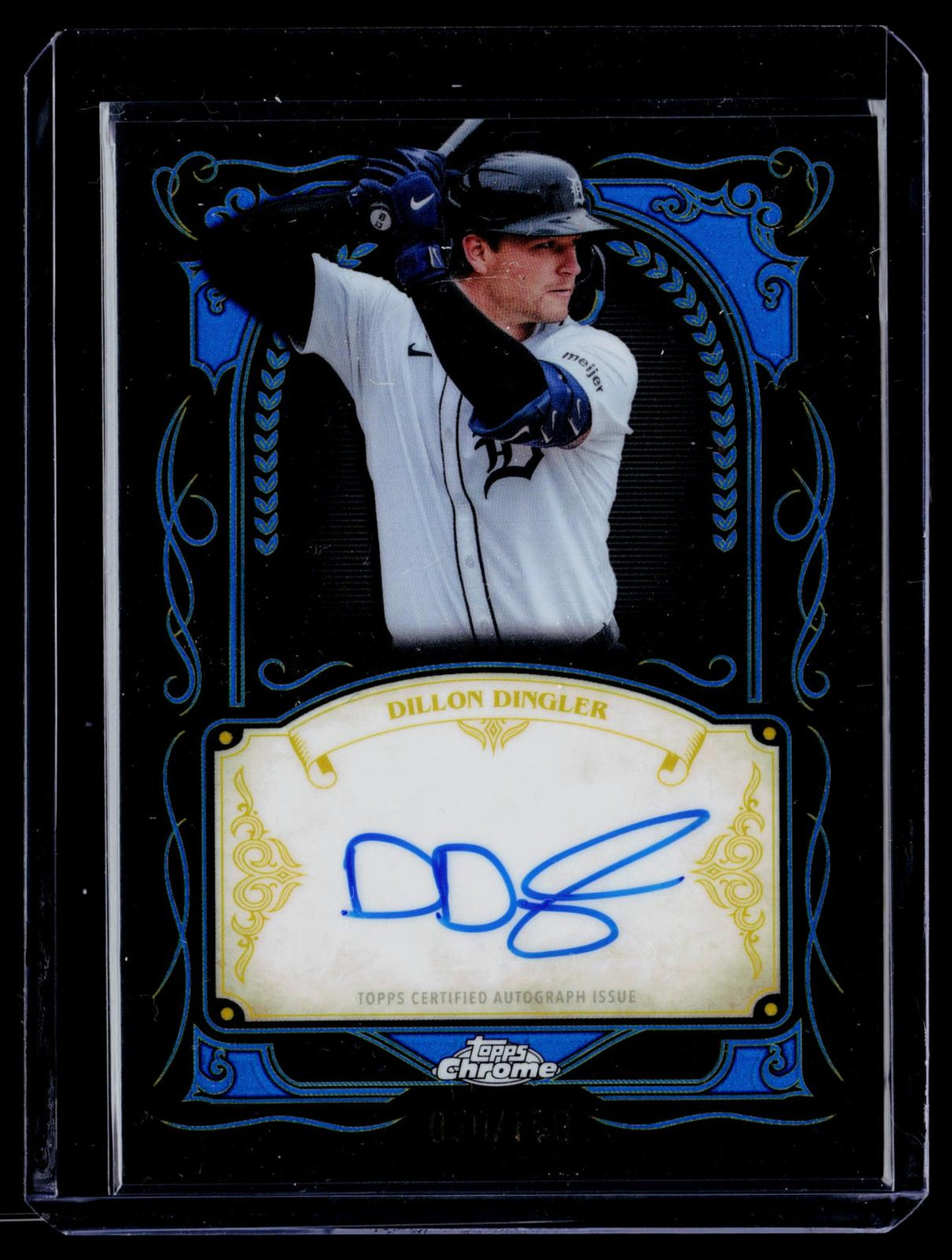 2026 Topps Chrome #IS-DD Dillon Dingler Ink Strokes Blue Refractor #/150