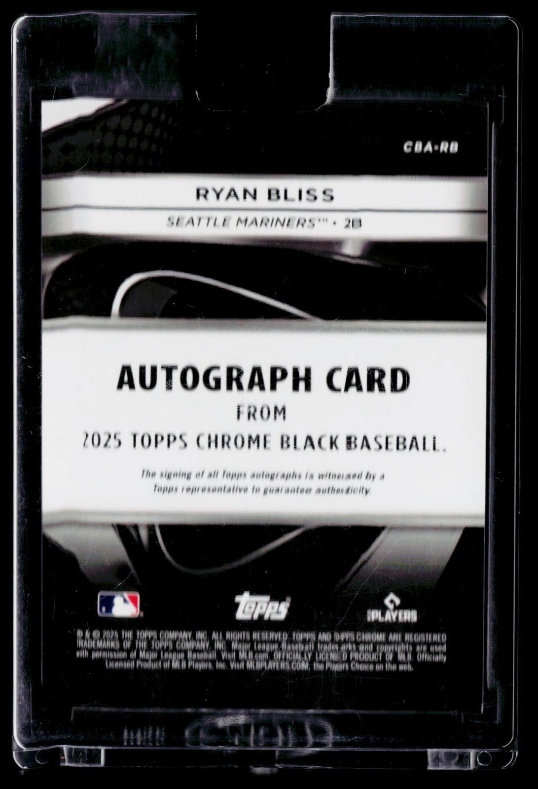 2025 Topps Chrome Black #CBA-RB Ryan Bliss Autographs