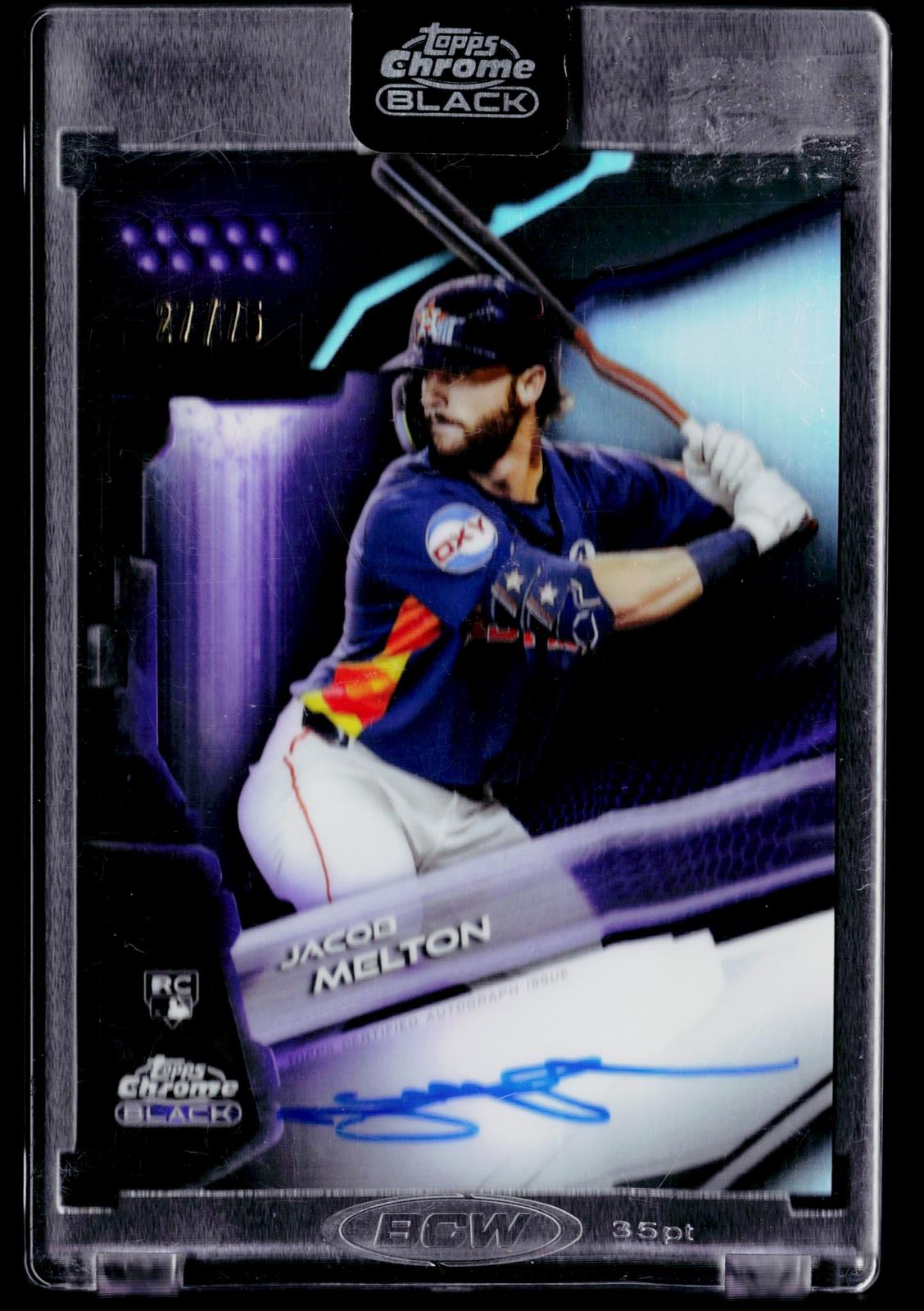 2026 Topps Chrome Black #CBA-JM Jacob Melton Autographs Purple Refractor #/75