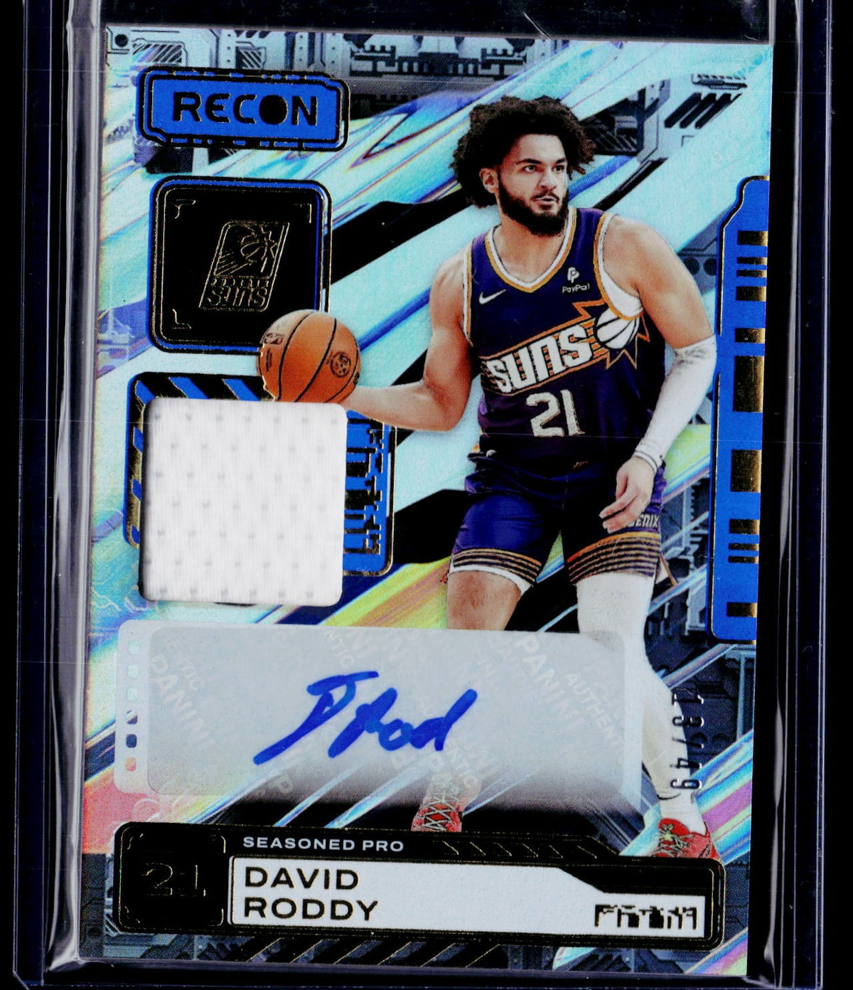 2023-24 Panini Recon #SPA-ROD David Roddy Seasoned Pro Autographs Blue #/49
