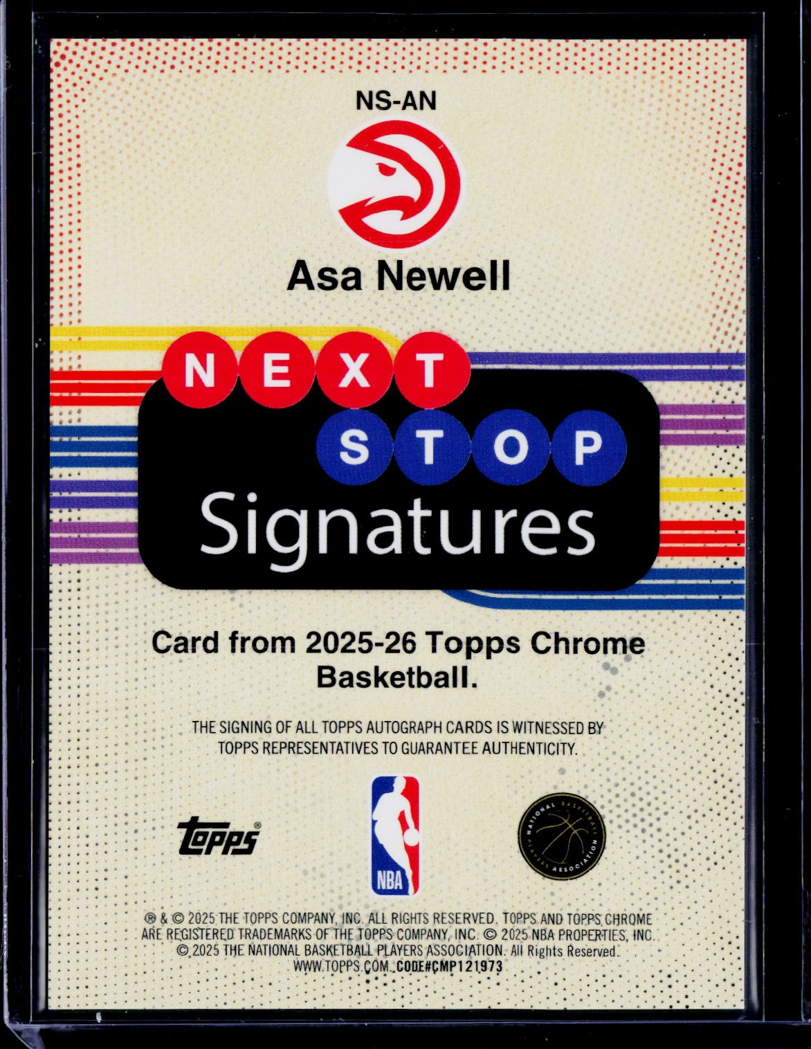 2025-26 Topps Chrome #NS-AN Asa Newell Next Stop Signatures