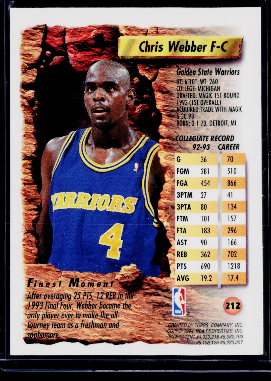 1993-94 Finest #212 Chris Webber