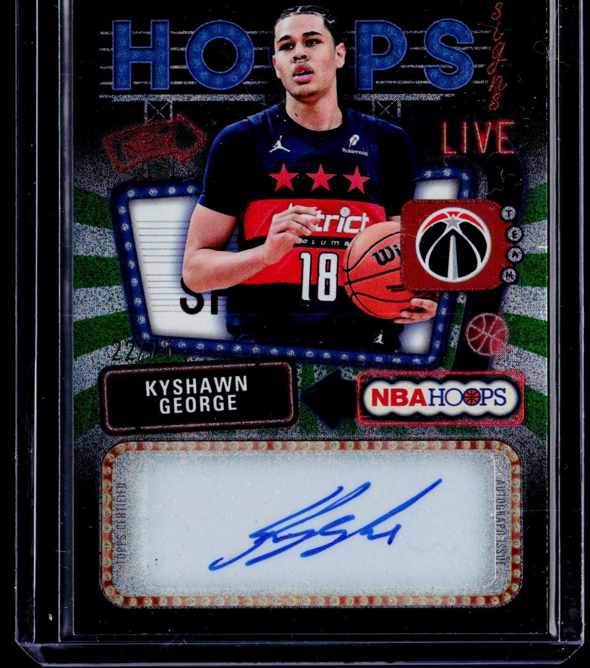 2025-26 Topps Hoops Basketball #HS-KG Kyshawn George Hoops Signs Live #/75