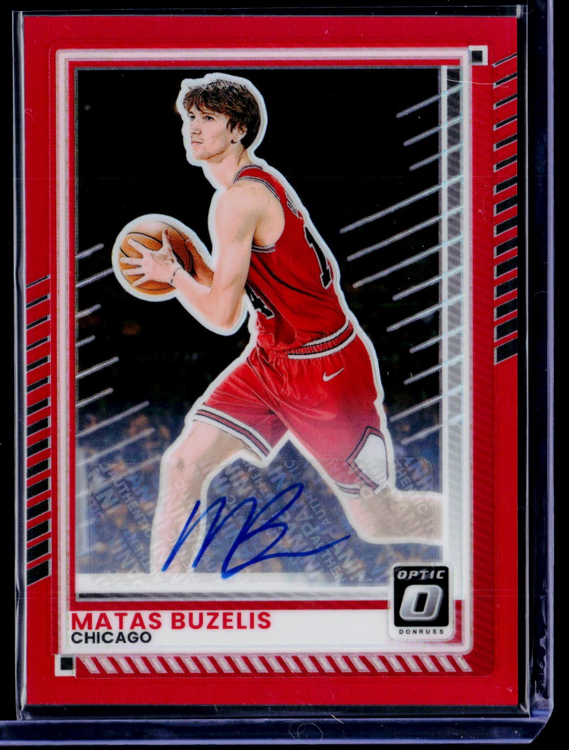2025-26 Donruss #117 Matas Buzelis Base Optic Autographs Red #/75