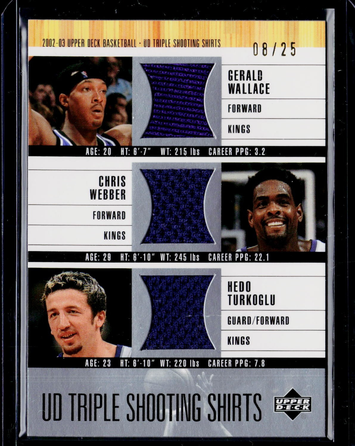 2002-03 Upper Deck #GW/CW/HT Gerald/Chris/Hedo UD Triple Shooting Shirts #/25