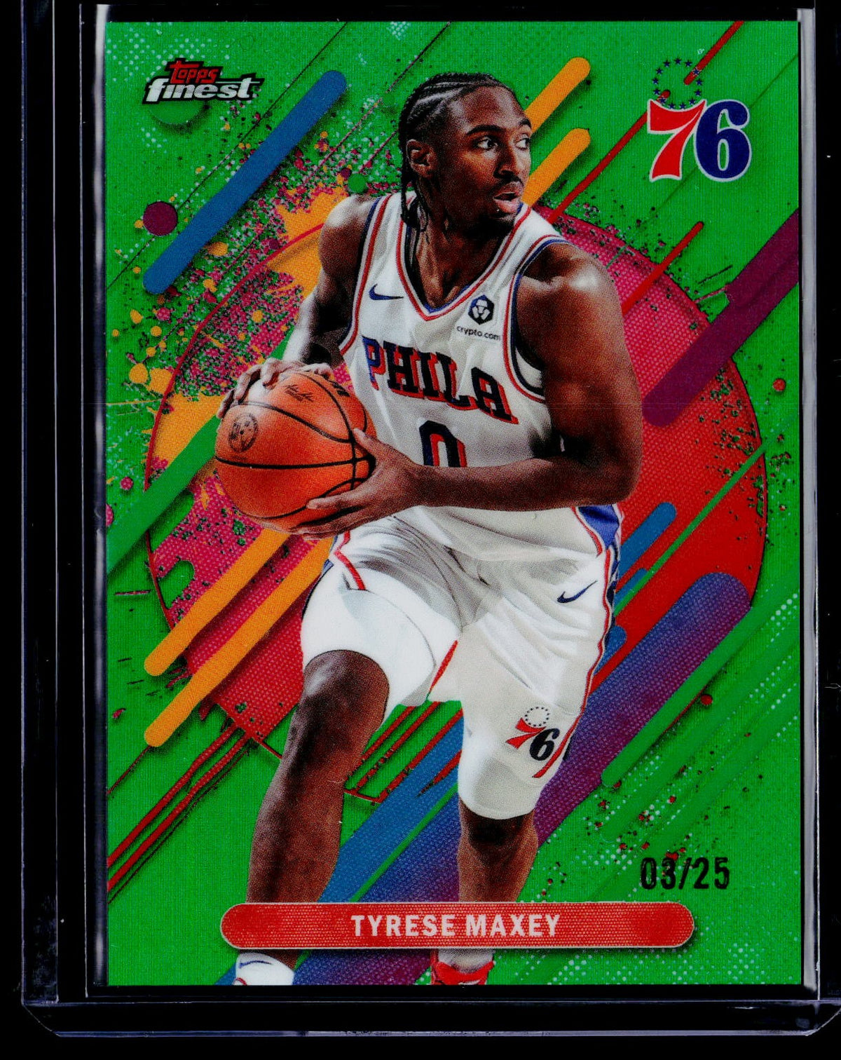2025-26 Finest #229 Tyrese Maxey Green Refractor #/25