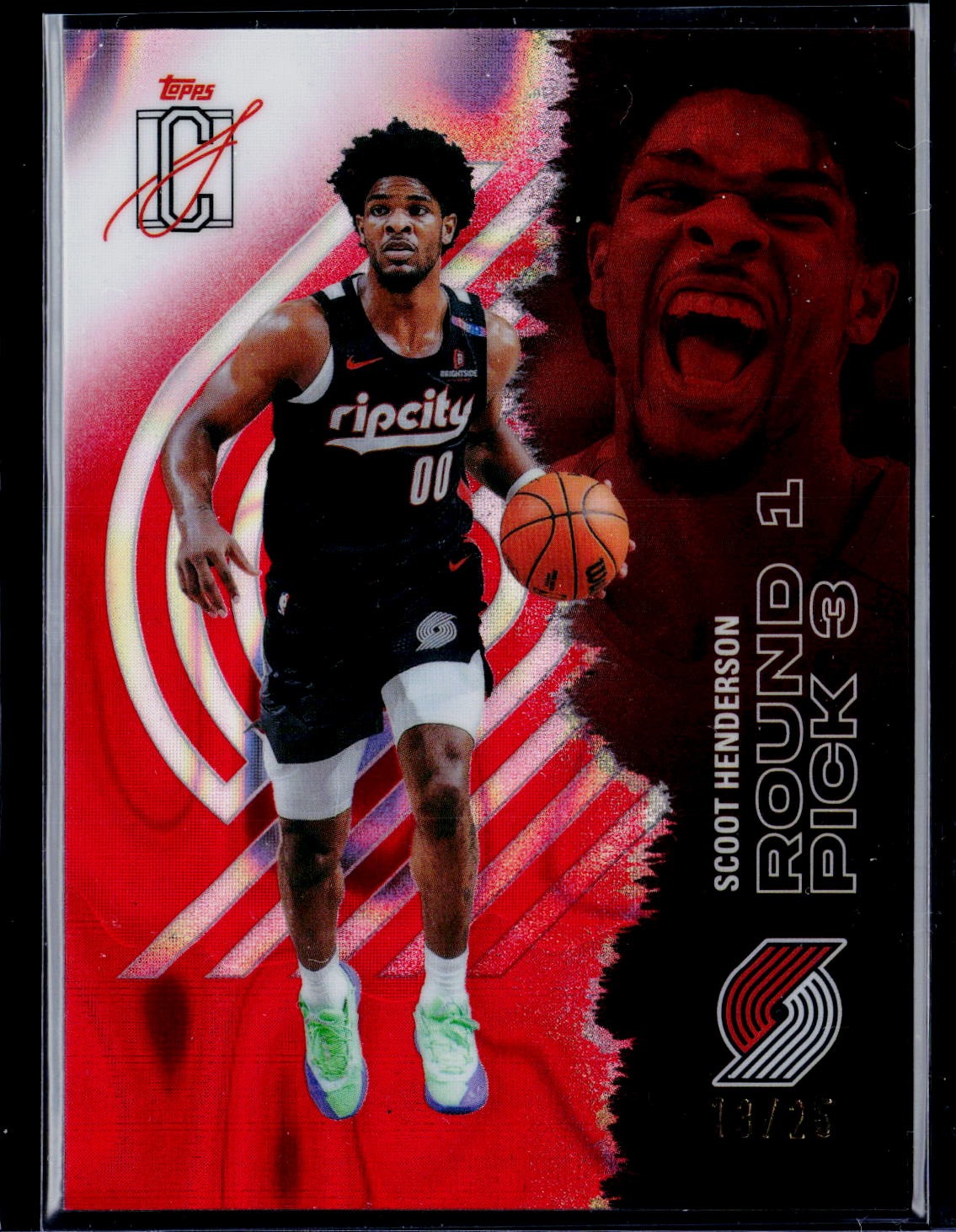 2025-26 Topps Signature Class #75 Scoot Henderson Red Lava #/25