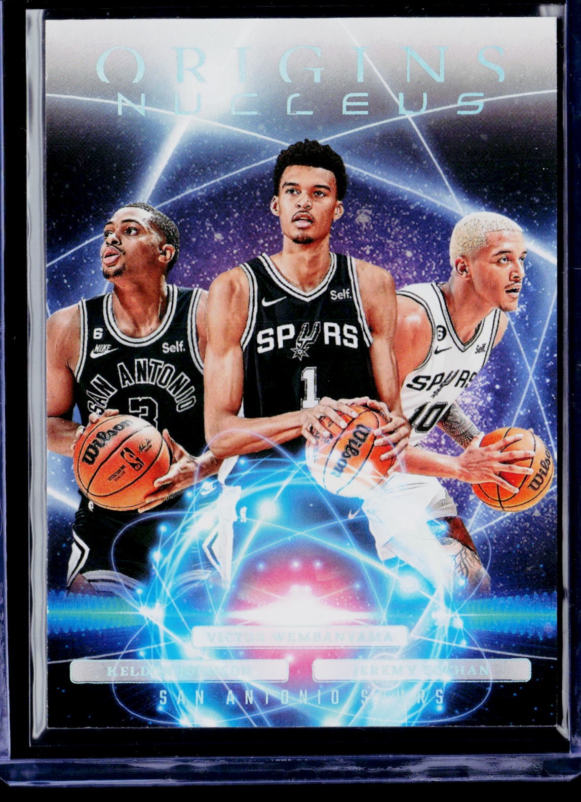 2023-24 Panini Origins #8 Keldon Johnson/Jeremy Sochan/Victor Wembanyama Nucleus