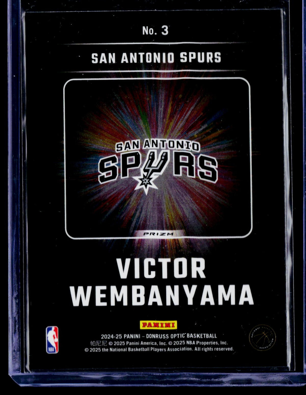 2024-25 Donruss Optic #3 Victor Wembanyama Lights Out