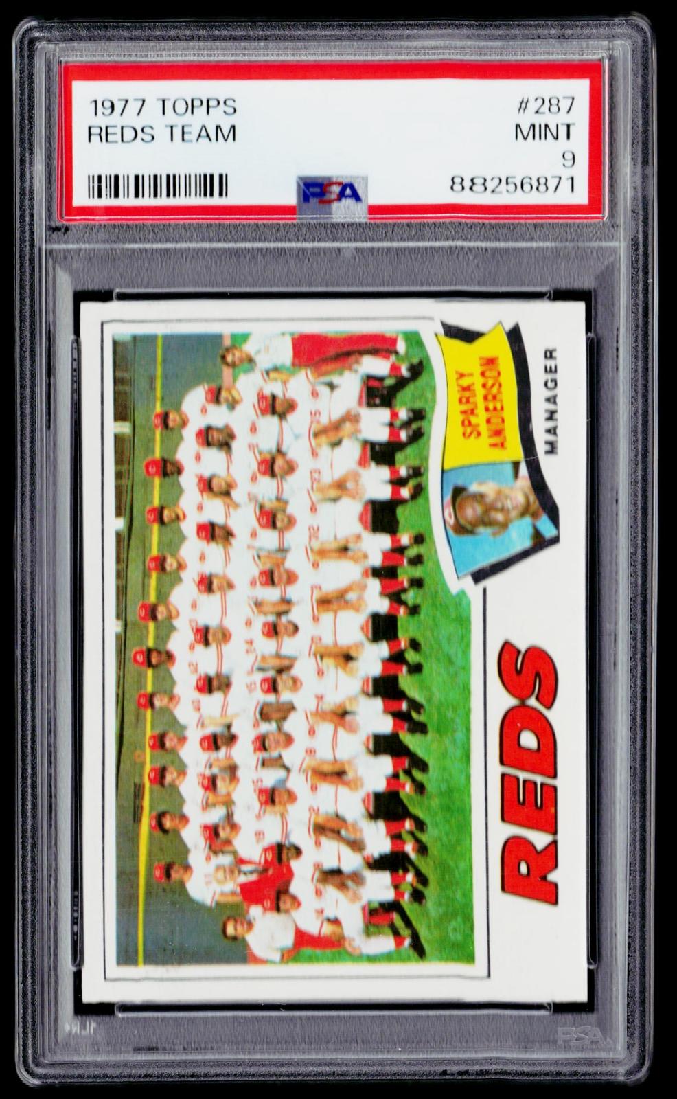 1977 Topps #287 Cincinnati Reds / Sparky Anderson PSA 9
