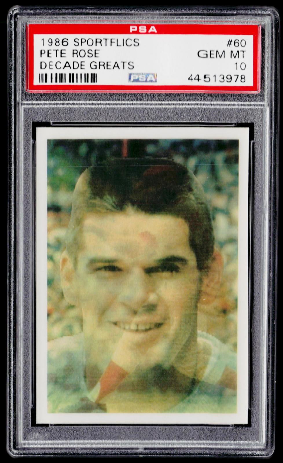 1986 Sportflics Decade Greats #60 Pete Rose PSA 10