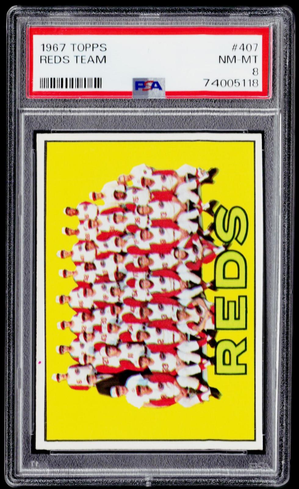1967 Topps #407 Cincinnati Reds PSA 8