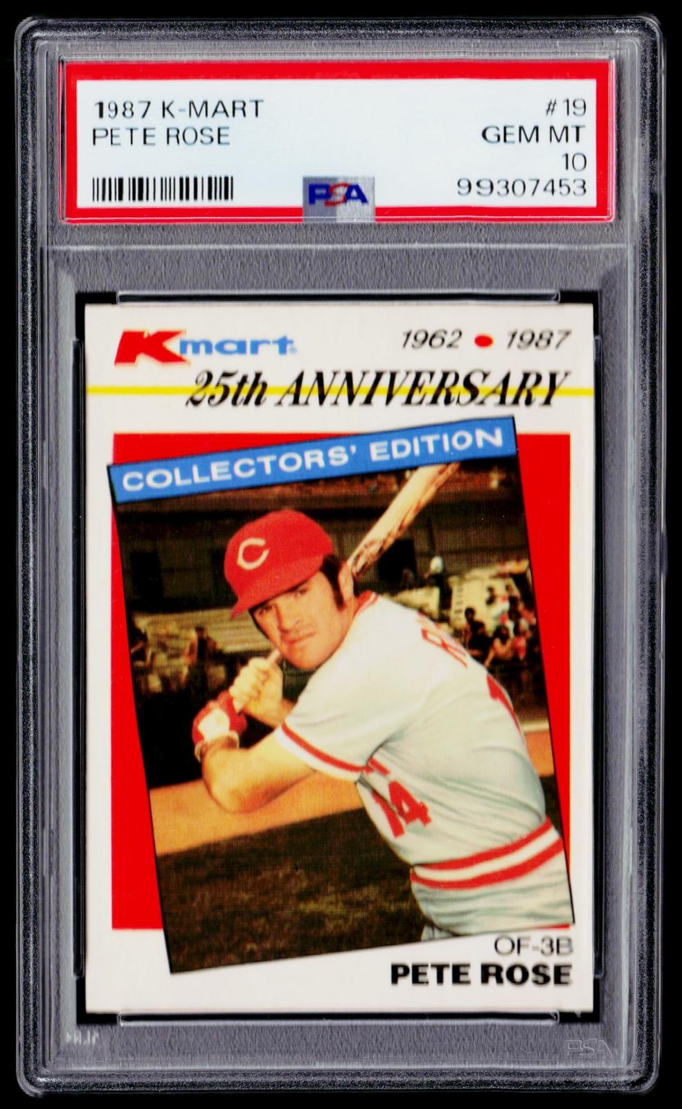 1987 Topps Kmart 25th Anniversary Baseball #19 Pete Rose PSA 10