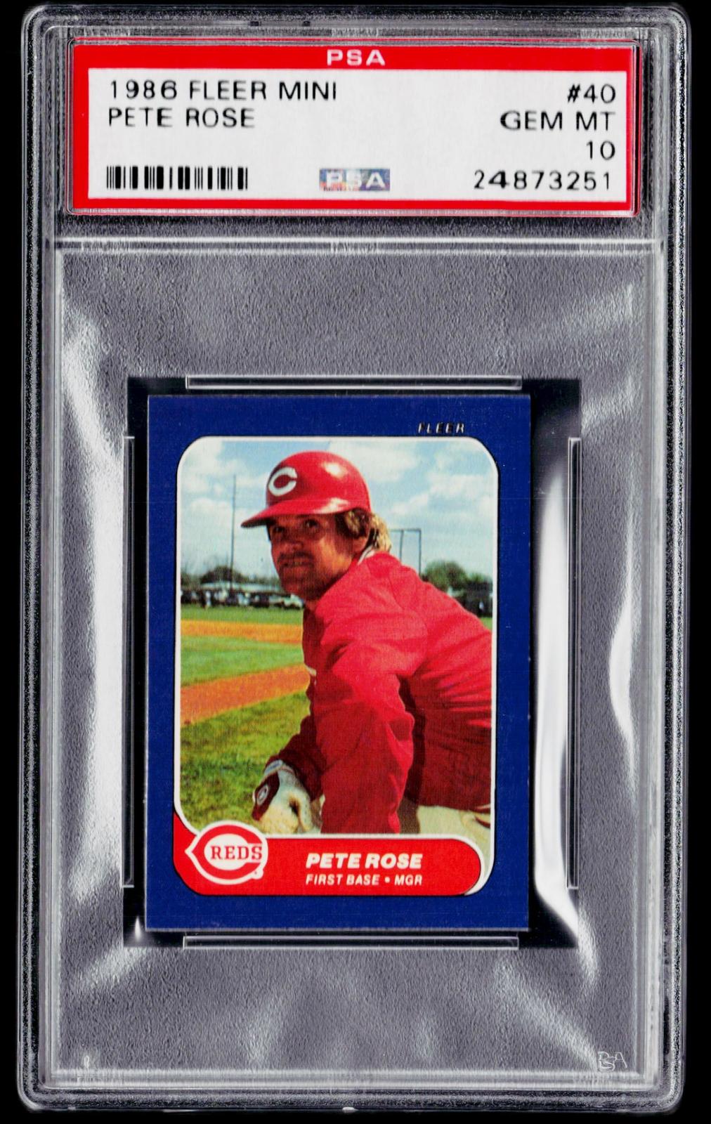 1986 Fleer Classic Miniatures #40 Pete Rose PSA 10