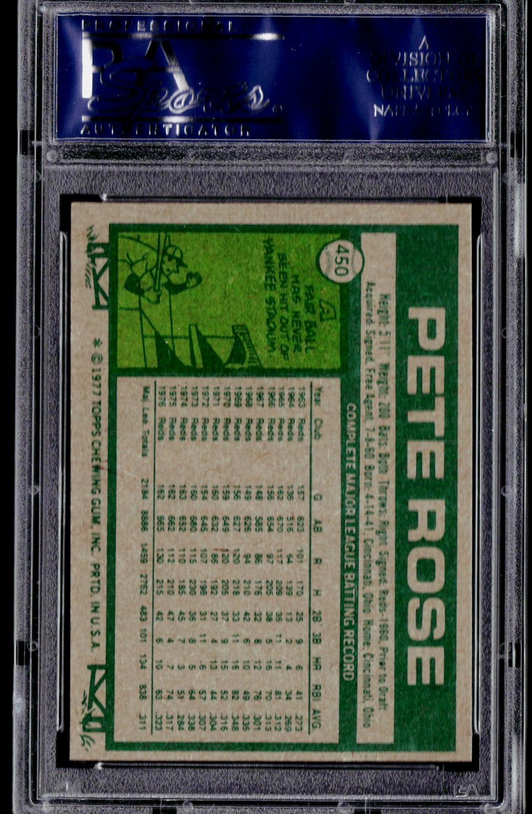 1977 Topps #450 Pete Rose PSA 8