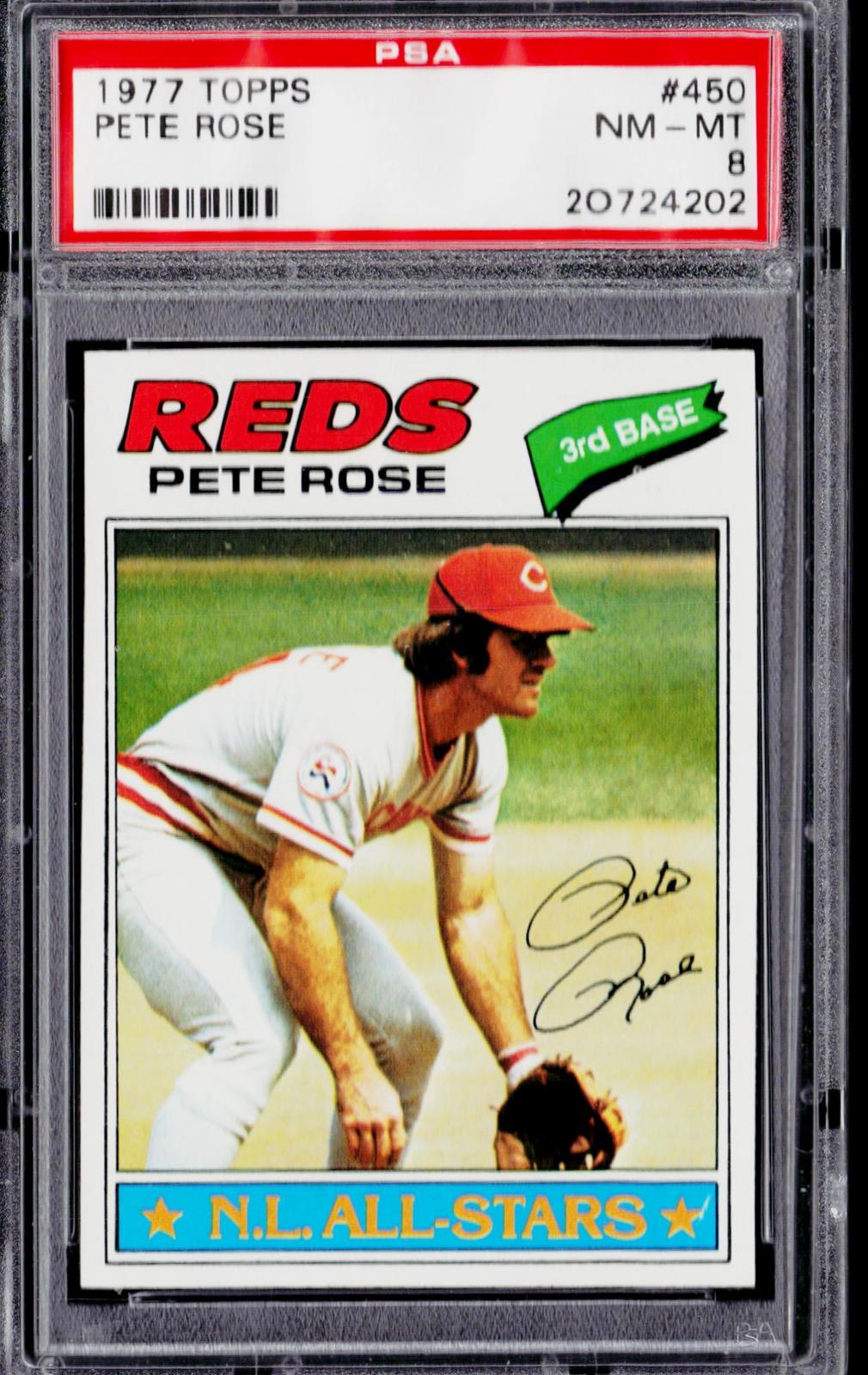 1977 Topps #450 Pete Rose PSA 8