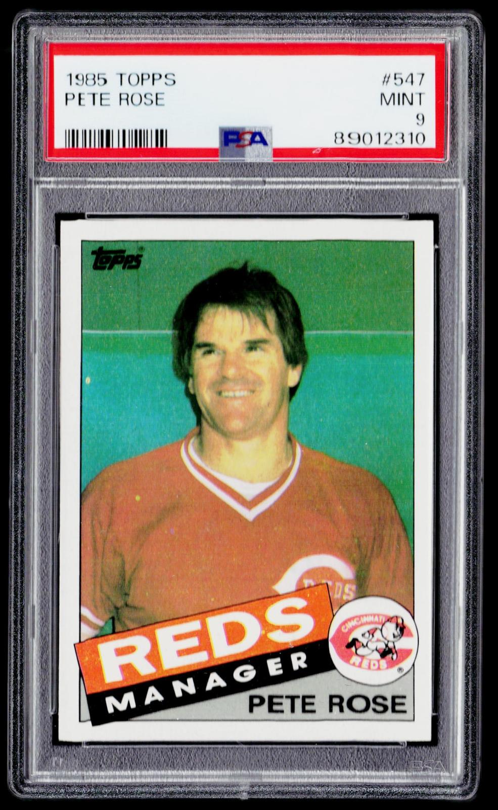 1985 Topps #547 Pete Rose PSA 9