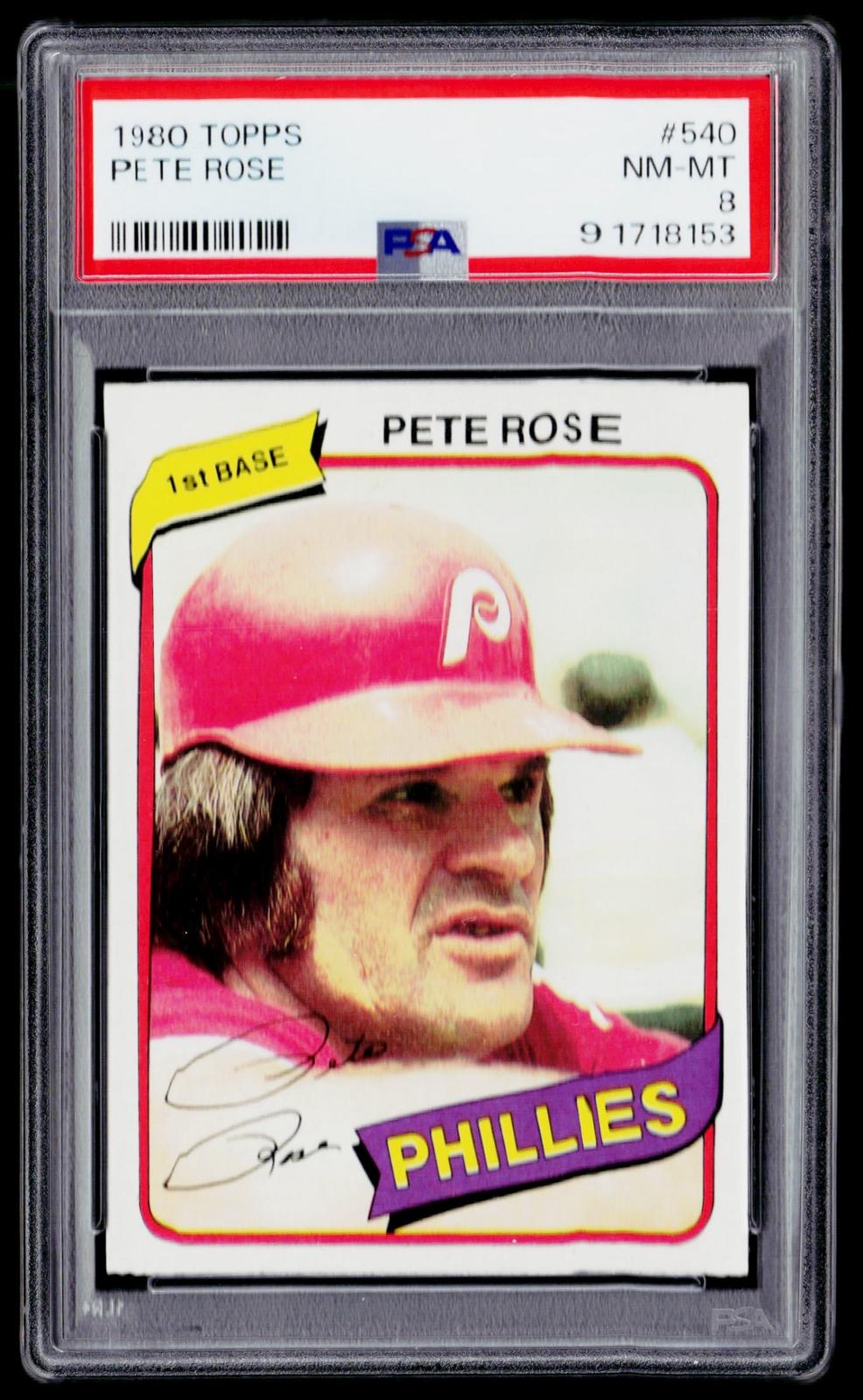 1980 Topps #540 Pete Rose PSA 8
