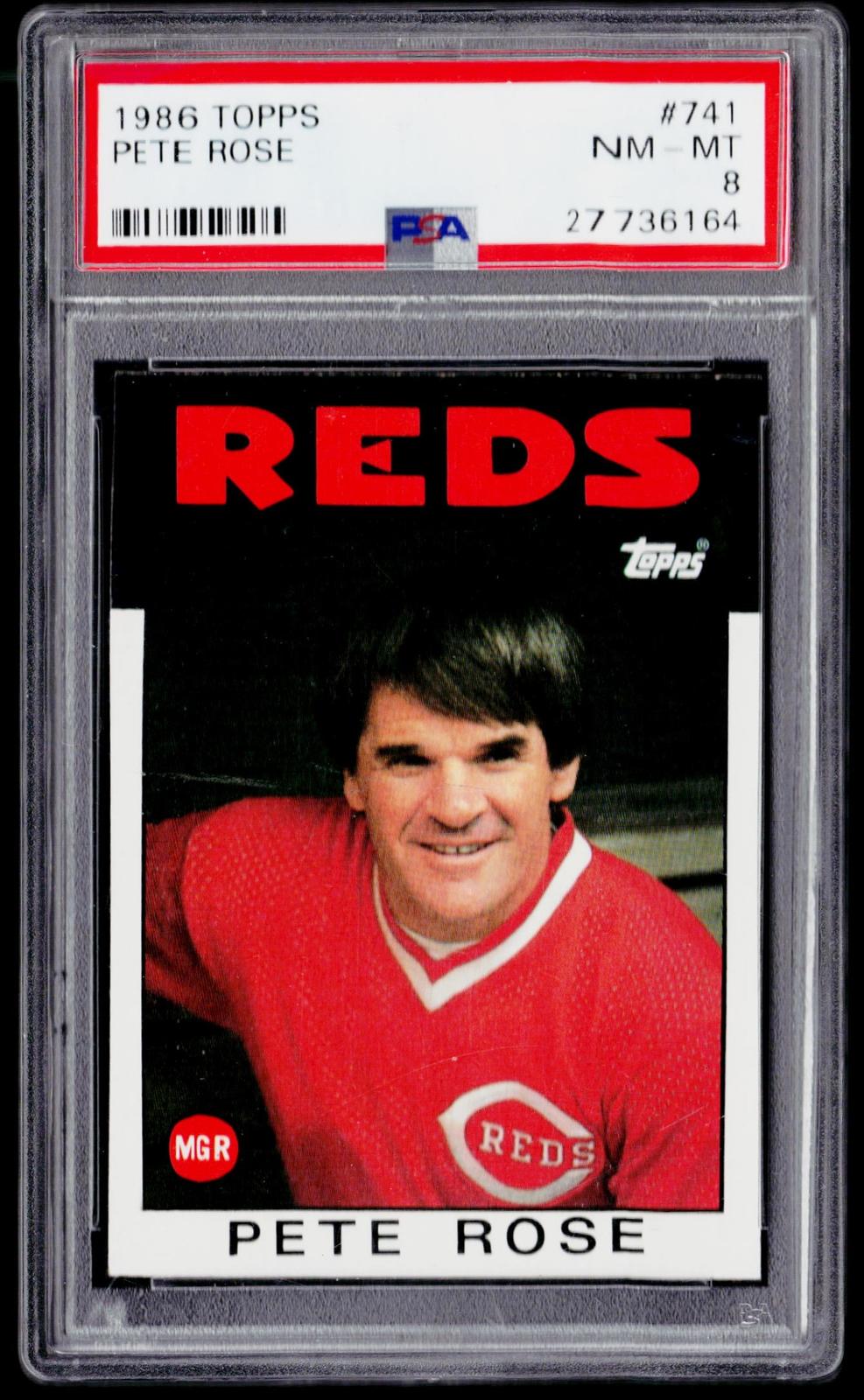 1986 Topps #741 Pete Rose PSA 8