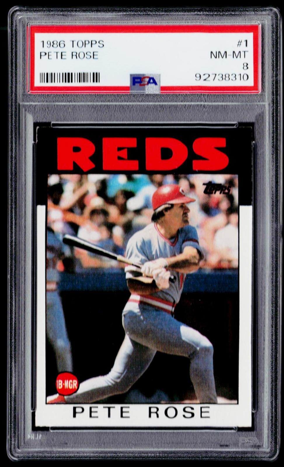 1986 Topps #1 Pete Rose PSA 8