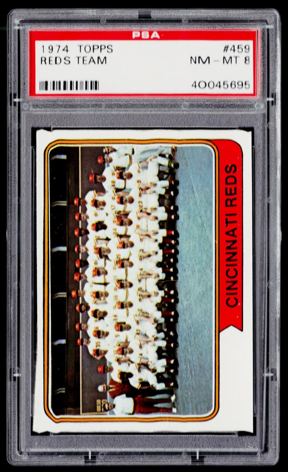 1974 Topps #459 Cincinnati Reds PSA 8