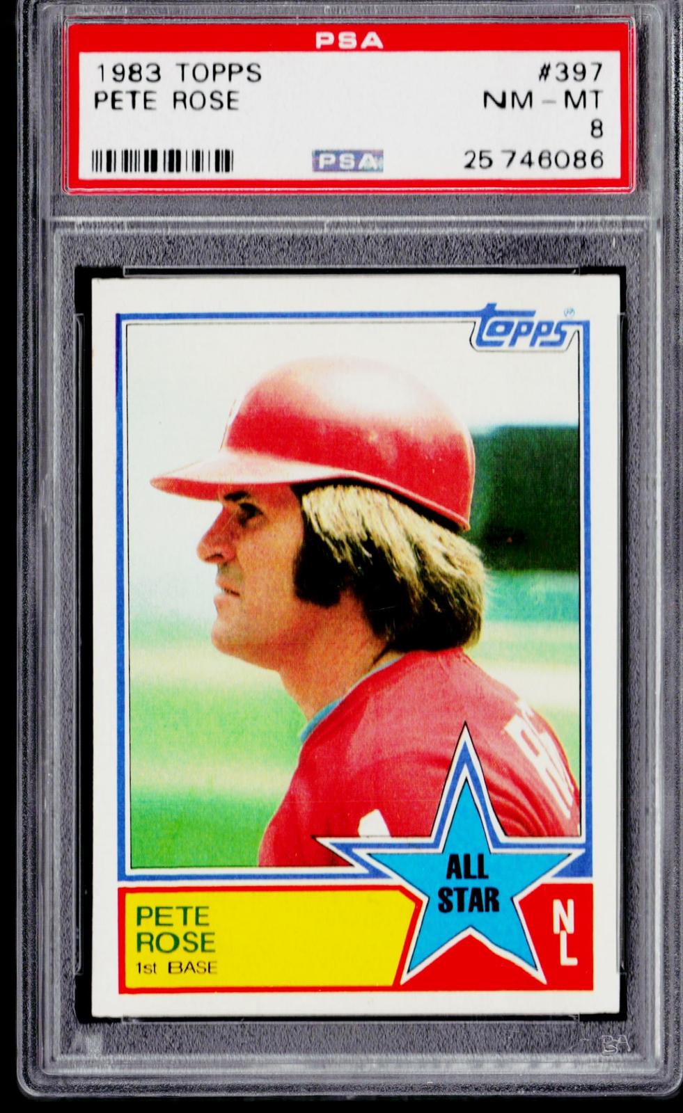 1983 Topps #397 Pete Rose PSA 8