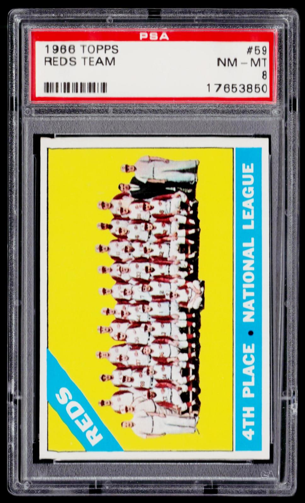 1966 Topps #59 Cincinnati Reds PSA 8