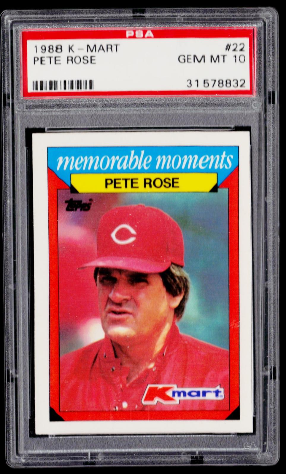 1988 Topps Kmart Memorable Moments #22 Pete Rose PSA 10