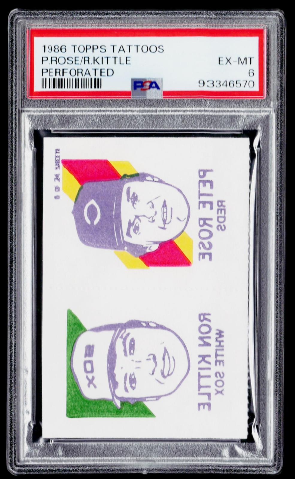 1986 O-Pee-Chee Tattoos #6 Ron Kittle / Pete Rose Standard-Sized-Panels PSA 6