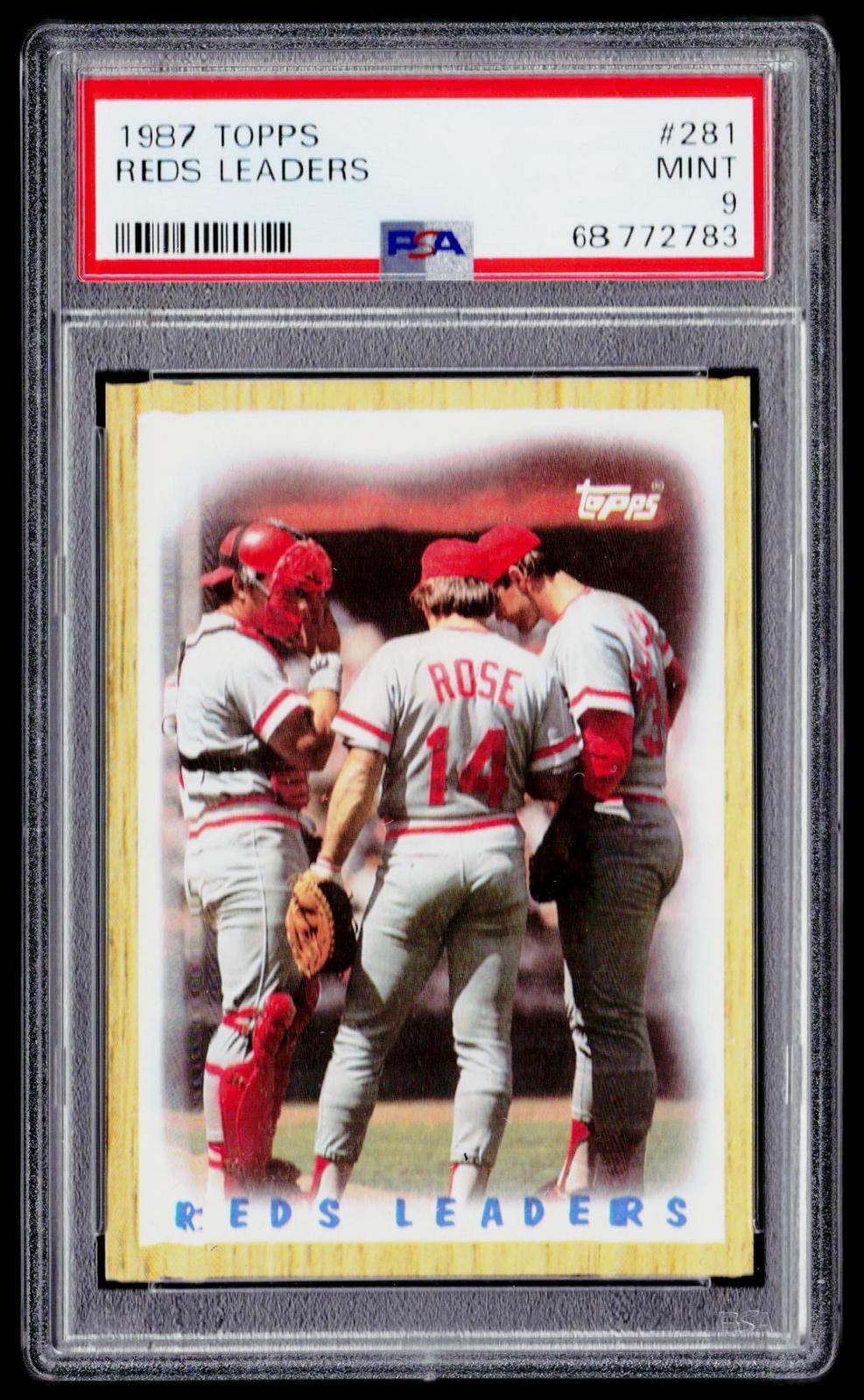 1987 Topps #281 Reds Leaders PSA 9