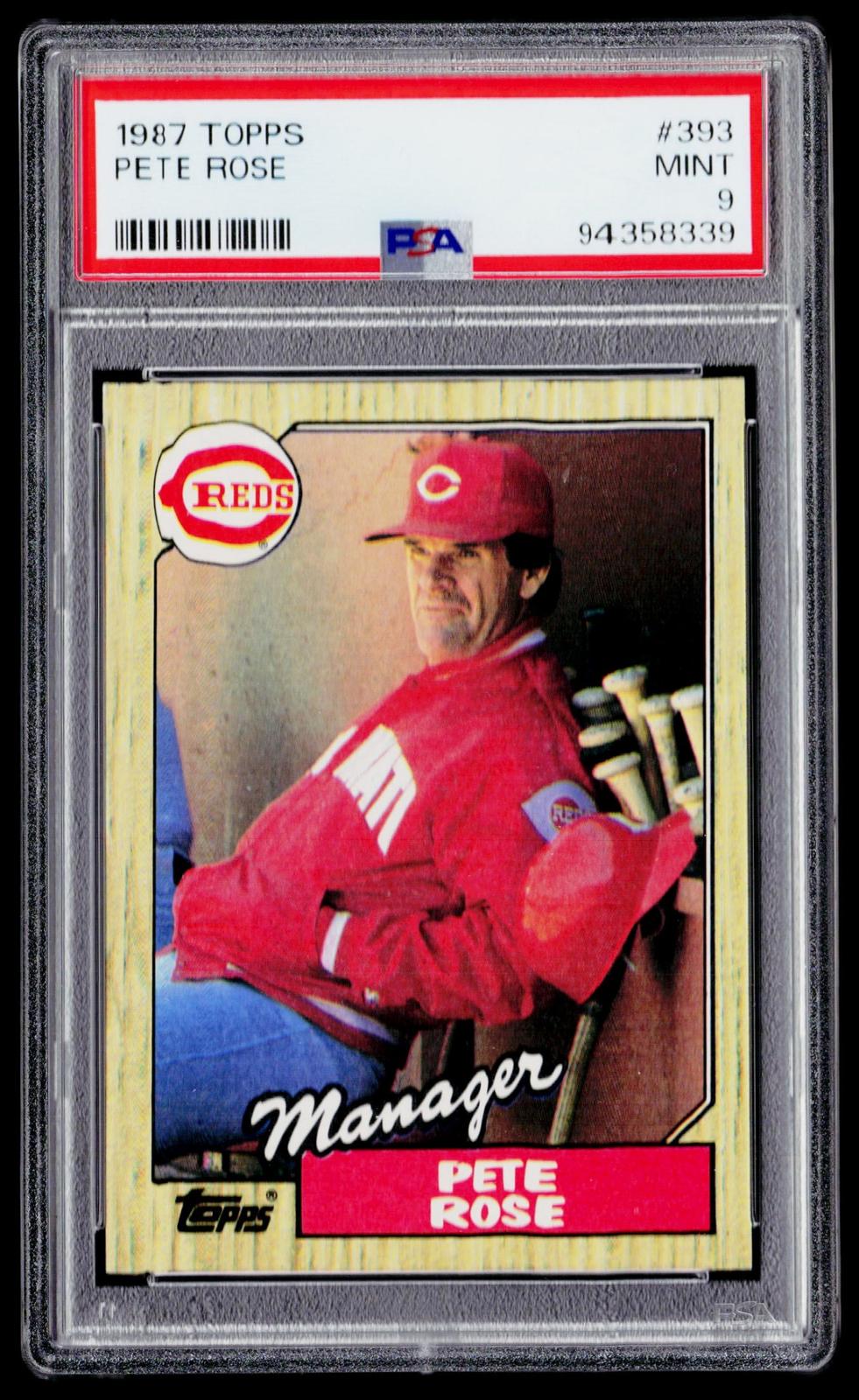 1987 Topps #393 Pete Rose PSA 9